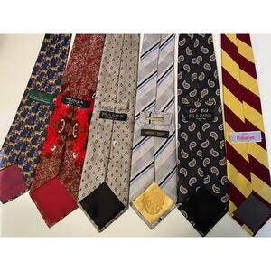 Lot Of 6 Made In Italy England And China Silk Ties